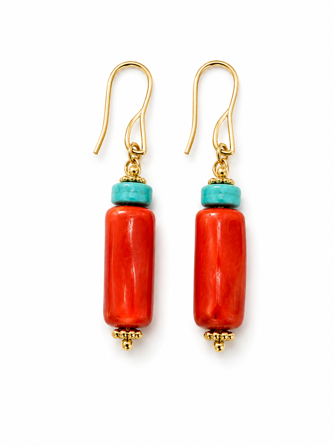 Coral and Turquoise Earrings