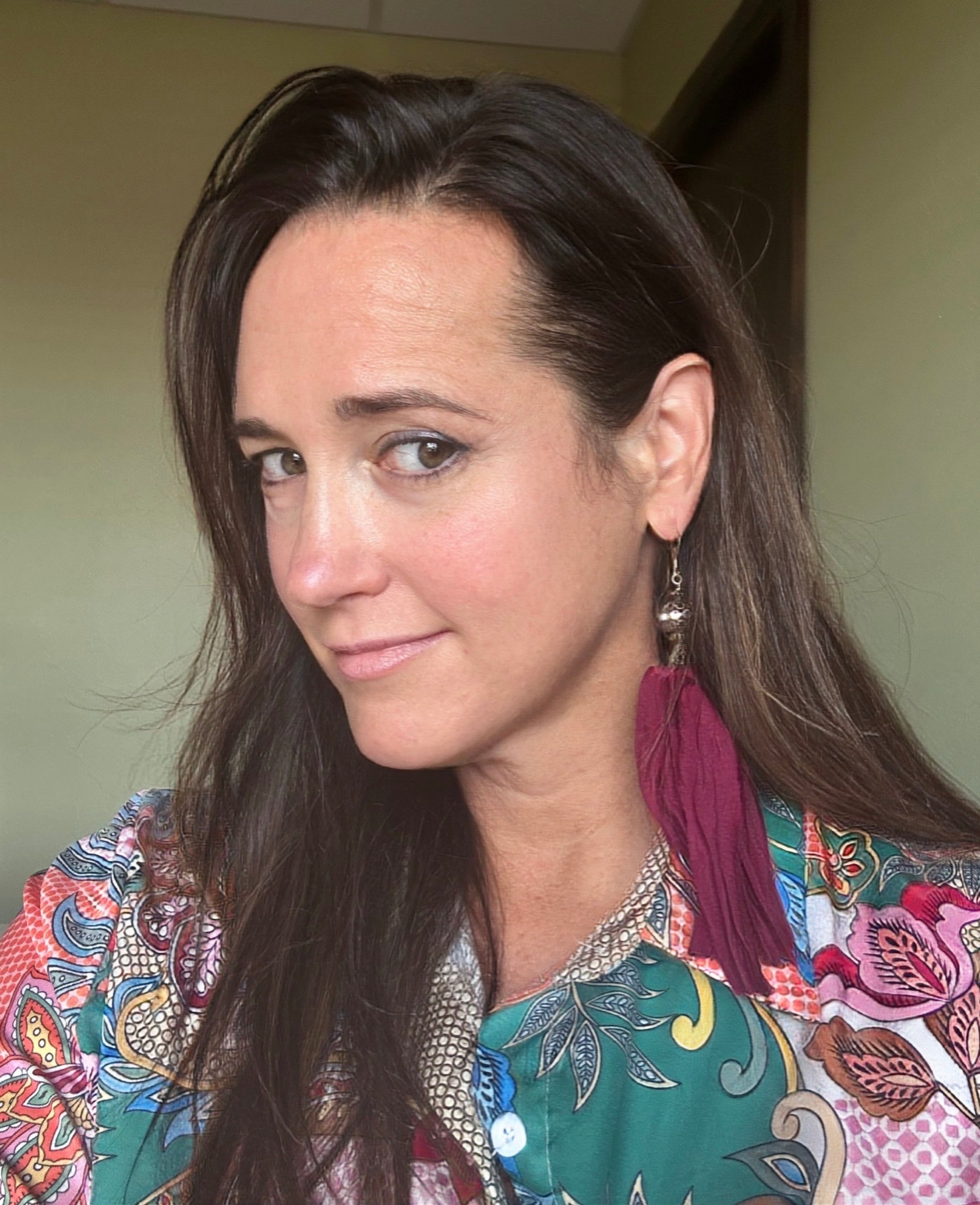 Boho handmade sari earrings