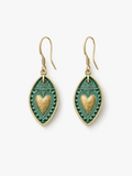 Bronzed Sacred Heart Earrings